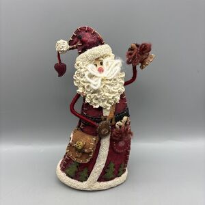 Old World Stitched Santa Claus Resin Figurine 7.75” Tall
